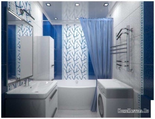 Ваннная комната в голубых тонах
