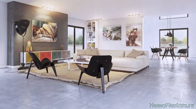 Оформление стены картина гармонирует со помещением