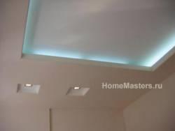 Монтаж потолка из гкл с подсветкой