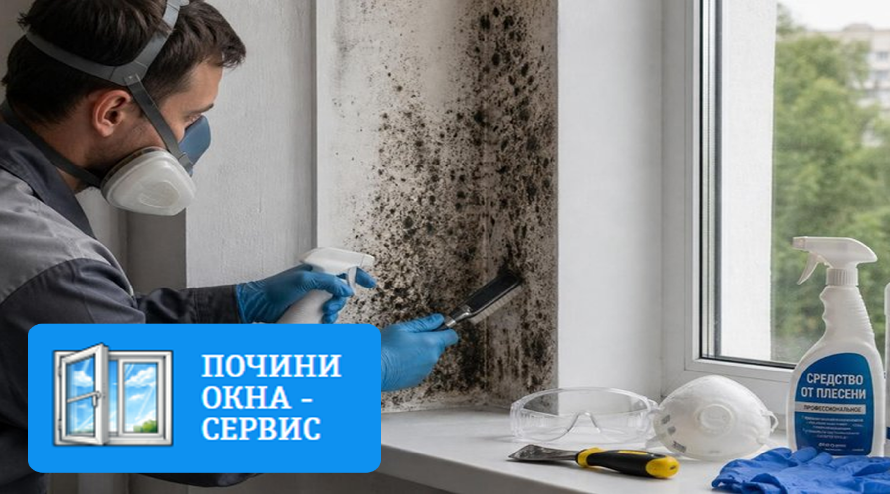 Подробнее о "Плесень на откосах окон: почему она появляется даже после ремонта и как избавиться от нее правильно"