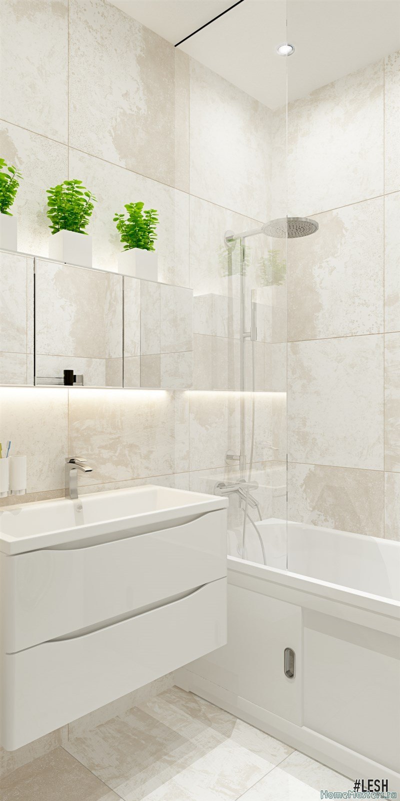 Современная ванная комната | Butlerova - 69м.