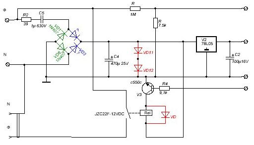 Схема реле контроля напряжения 220в своими руками