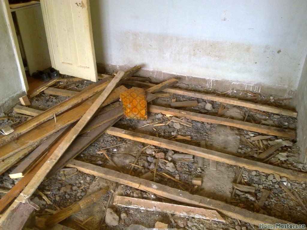 замена деревянных полов в квартире на бетонные