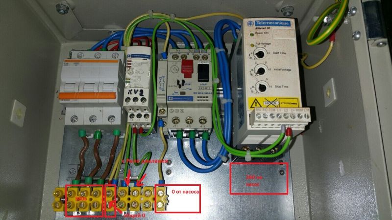 Подключение насоса 380 Как подключить Реле давления 220в к насосу 380в через щет с плавным пуском Элект