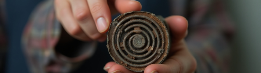 мастер показывает испорченный ТЭН бойлера